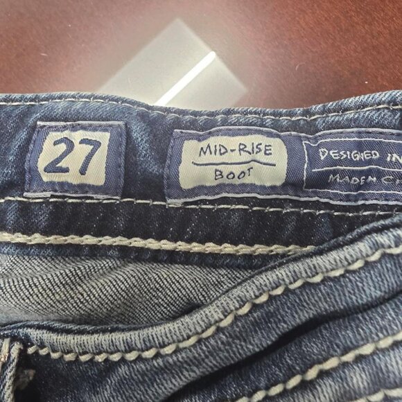 Miss Me Womens Size 27 Mid-rise Bootcut Denim Blue Jeans MP73228 - Picture 6 of 6